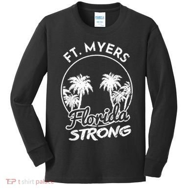 Ft. Myers Florida Strong Community Support Kids Long Sleeve Shirt