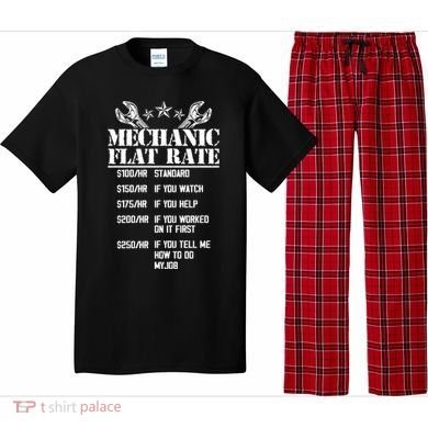 Funny Mechanic Flat Rate Pajama Set