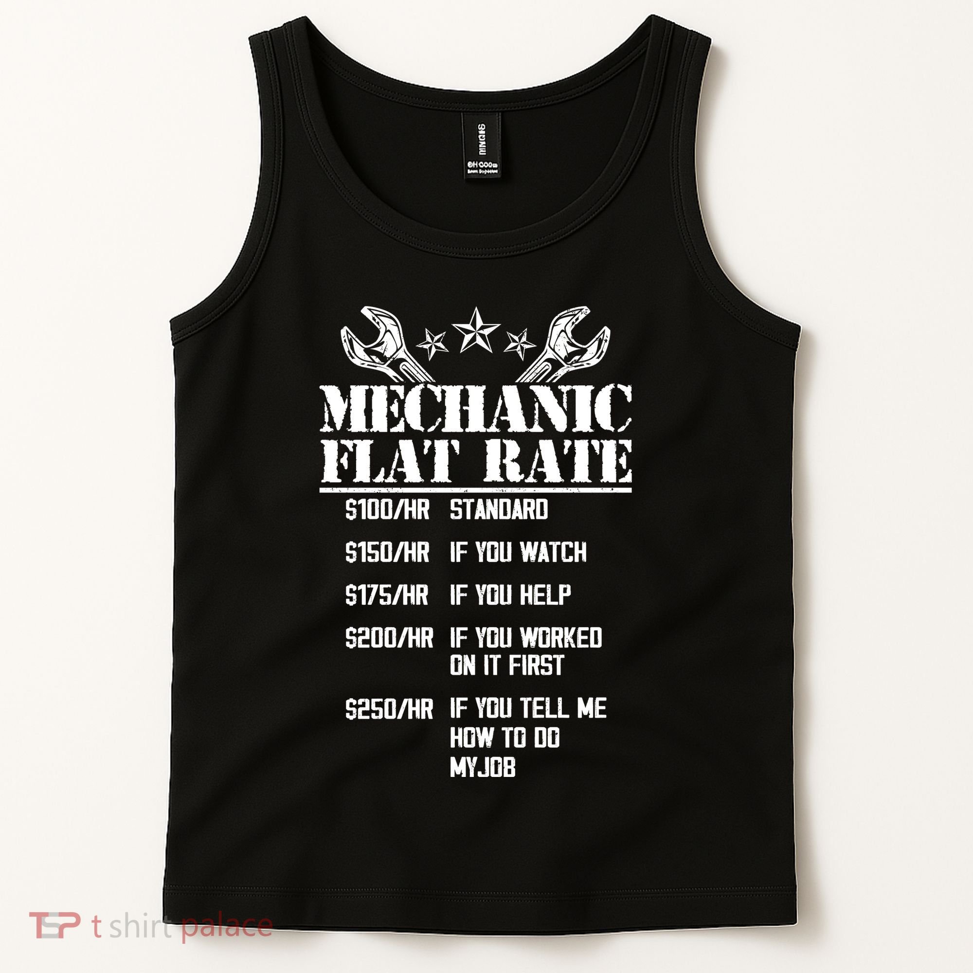 Funny Mechanic Flat Rate Tank Top