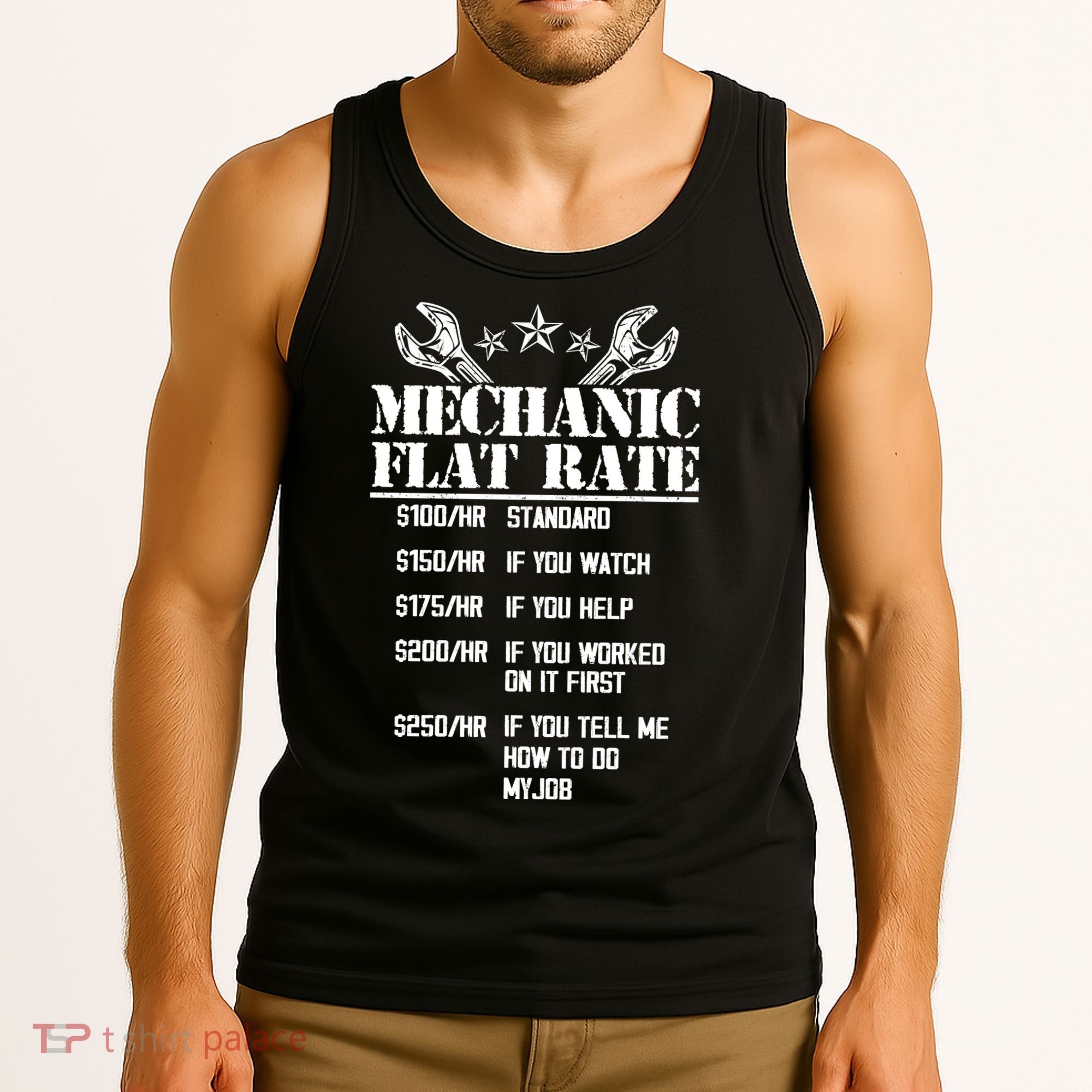 Funny Mechanic Flat Rate Tank Top