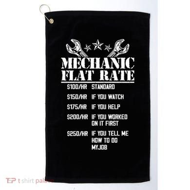 Funny Mechanic Flat Rate Golf Towel