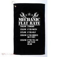 Funny Mechanic Flat Rate Golf Towel thumb 0