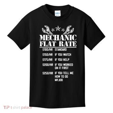 Funny Mechanic Flat Rate Kids T-Shirt