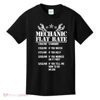 Funny Mechanic Flat Rate Kids T-Shirt thumb 0