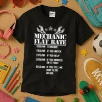 Funny Mechanic Flat Rate Kids T-Shirt thumb 3