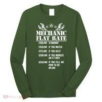 Funny Mechanic Flat Rate Long Sleeve Shirt thumb 0