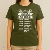 Funny Mechanic Flat Rate T-Shirt thumb 4