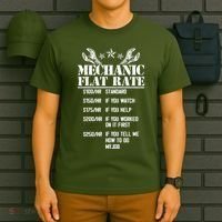 Funny Mechanic Flat Rate T-Shirt thumb 6