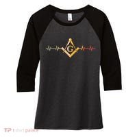 Freemason Masonic Fraternal Freemasonry Square Compass Women's Tri-Blend 3/4-Sleeve Raglan Shirt thumb 0