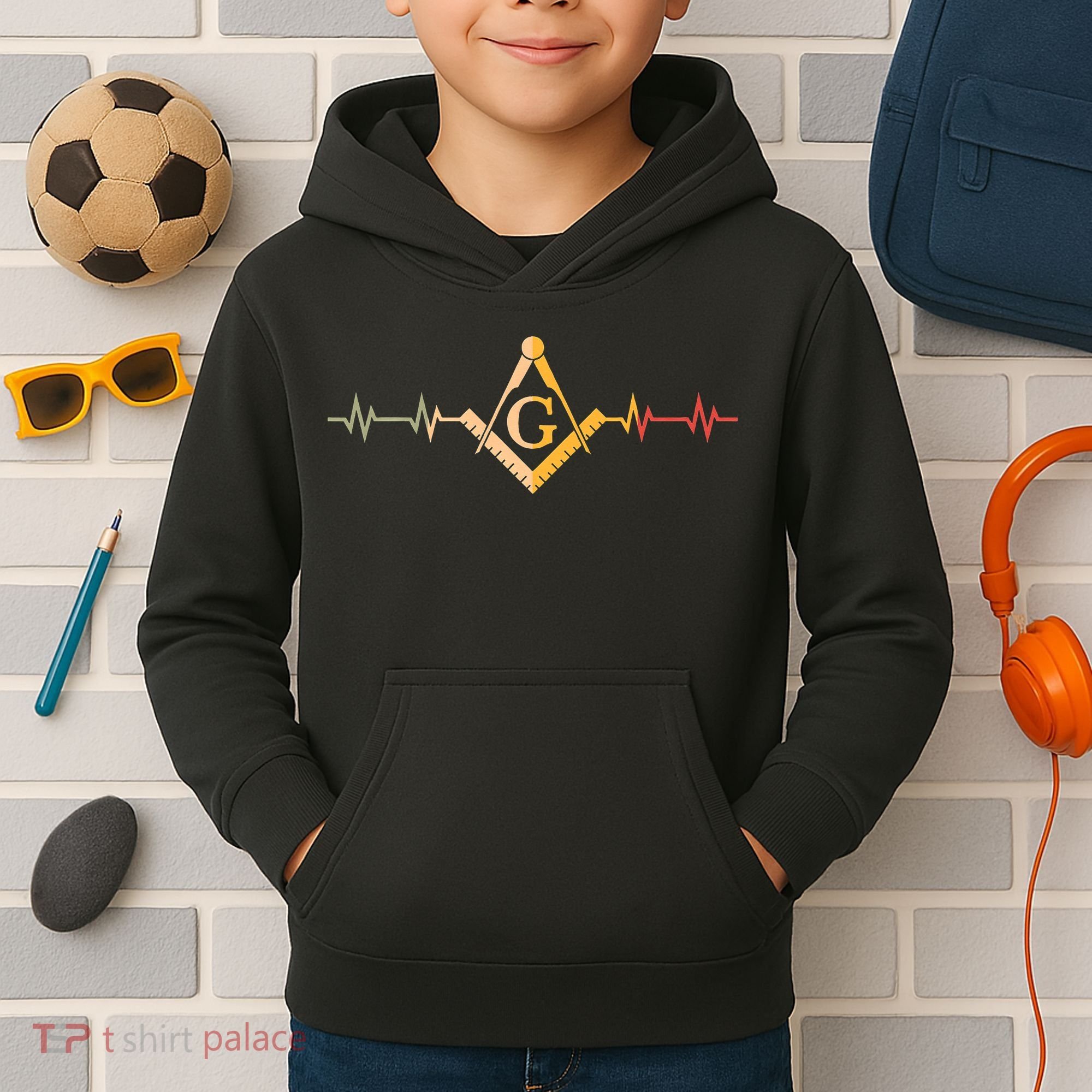 Freemason Masonic Fraternal Freemasonry Square Compass Kids Hoodie