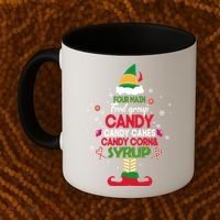 Four Main Food Groups Candy Canes Candy Corns Syrup Elf Coffee Mug thumb 2