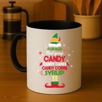 Four Main Food Groups Candy Canes Candy Corns Syrup Elf Coffee Mug thumb 4