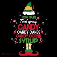 Four Main Food Groups Candy Canes Candy Corns Syrup Elf Women's Hoodie thumb 2