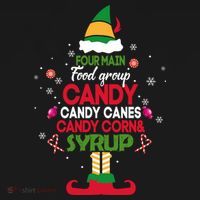 Four Main Food Groups Candy Canes Candy Corns Syrup Elf Women's Tank Top thumb 5