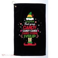 Four Main Food Groups Candy Canes Candy Corns Syrup Elf Golf Towel thumb 0