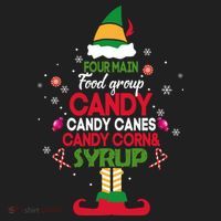 Four Main Food Groups Candy Canes Candy Corns Syrup Elf Golf Towel thumb 3