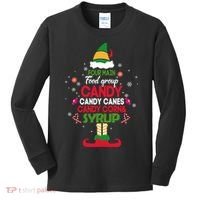 Four Main Food Groups Candy Canes Candy Corns Syrup Elf Kids Long Sleeve Shirt thumb 0