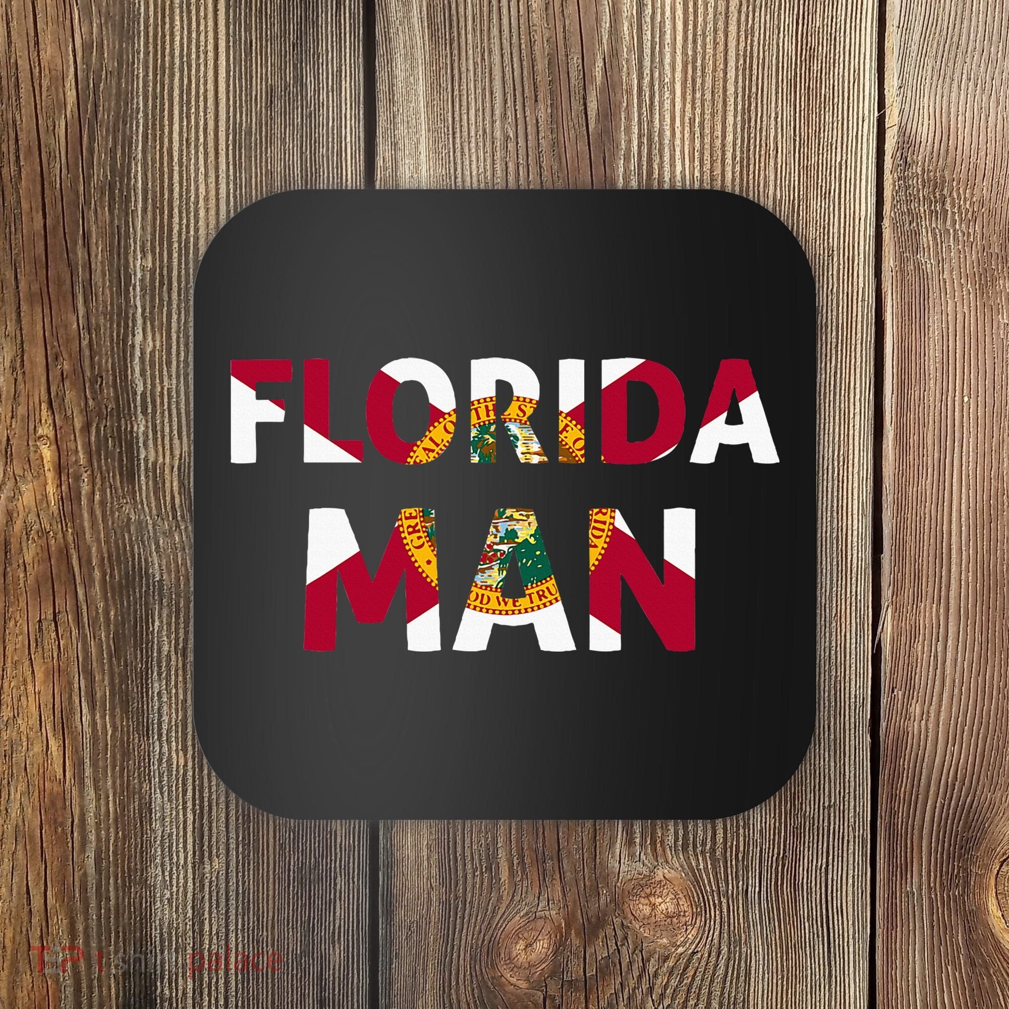 Florida Man & Florida State Flag Coaster