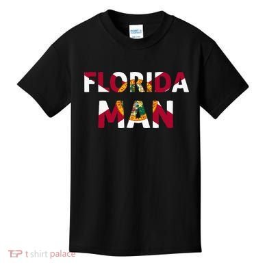 Florida Man & Florida State Flag Kids T-Shirt