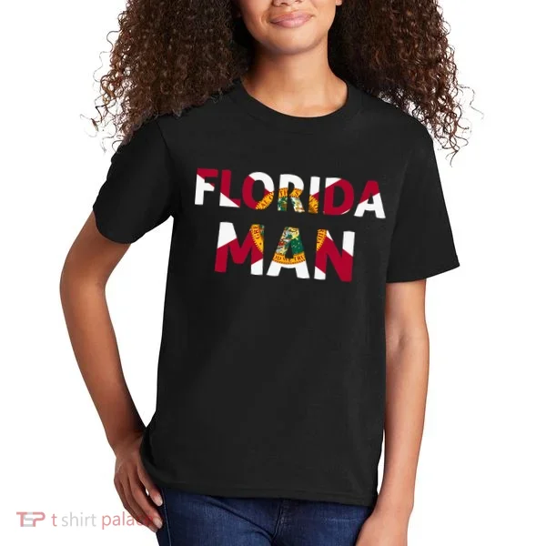 Florida Man & Florida State Flag Kids T-Shirt