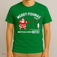 Funny Merry Fishmas Funny Fish Fishing Fisherman Christmas Xmas Gift T-Shirt thumb 3