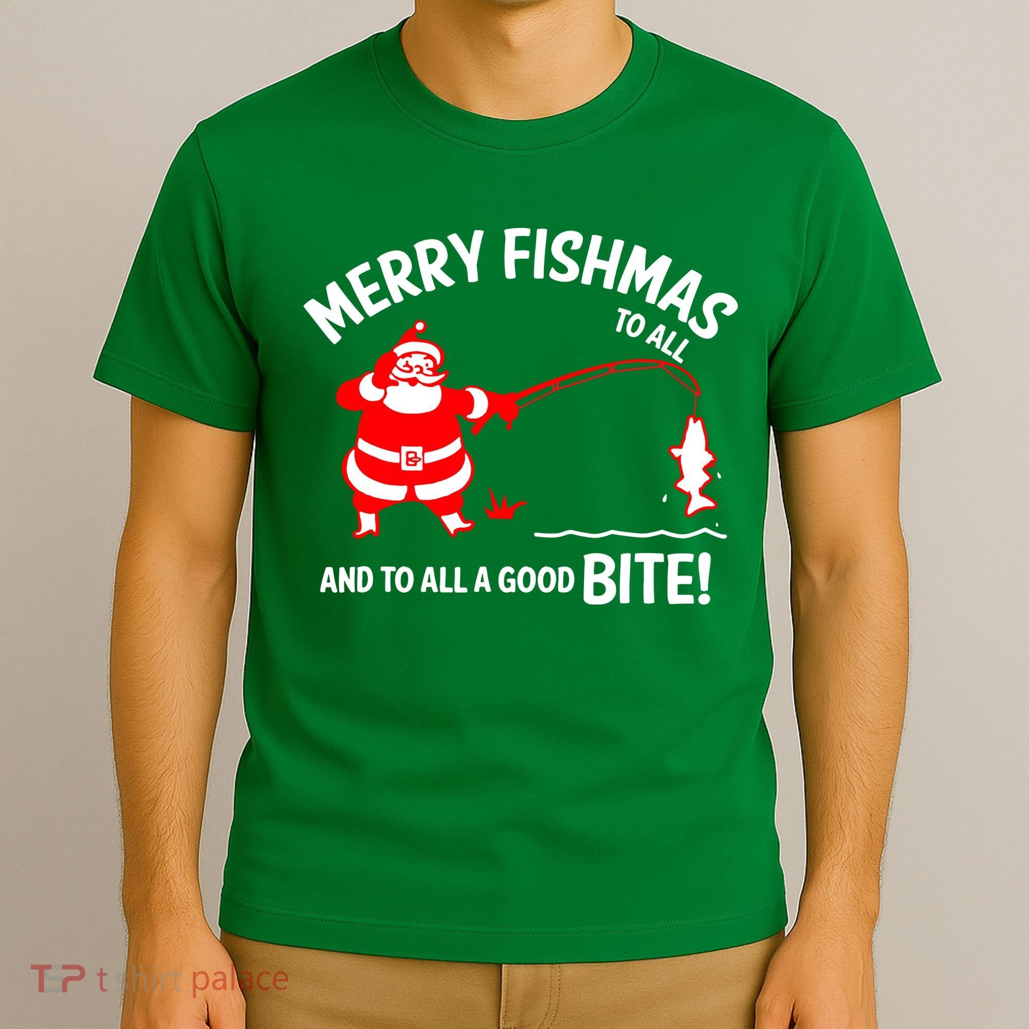 Funny Merry Fishmas Funny Fish Fishing Fisherman Christmas Xmas Gift T-Shirt