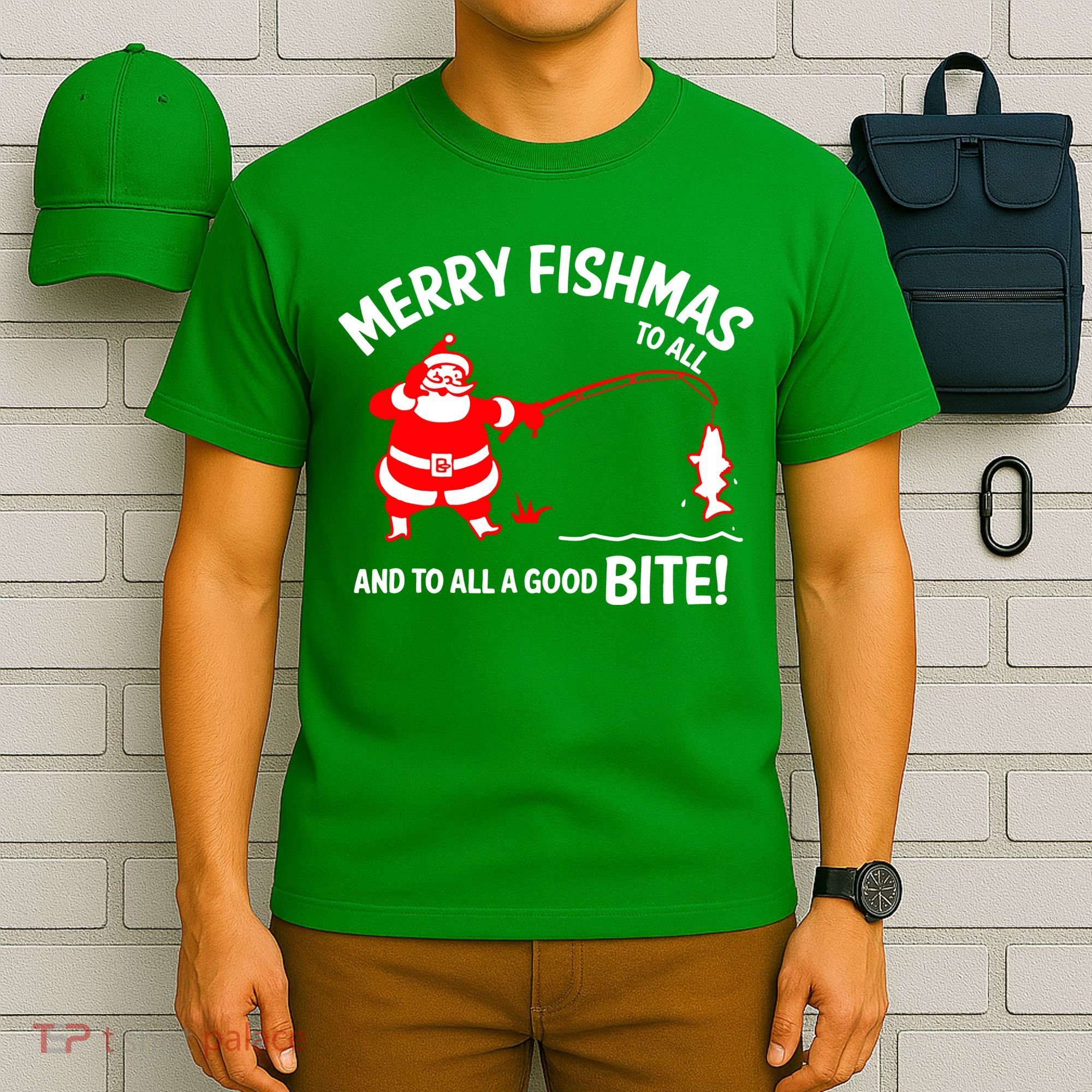 Funny Merry Fishmas Funny Fish Fishing Fisherman Christmas Xmas Gift T-Shirt