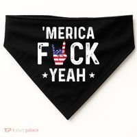 Funny Merica Fuck Yeah 4th Of July USA-Made Doggie Bandana thumb 0