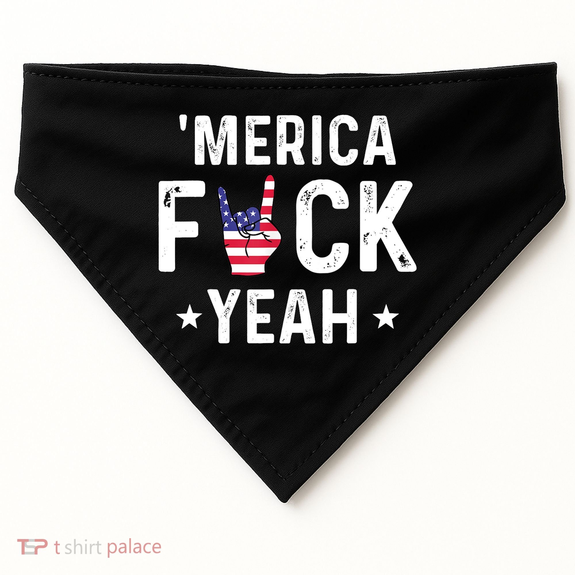 Funny Merica Fuck Yeah 4th Of July USA-Made Doggie Bandana