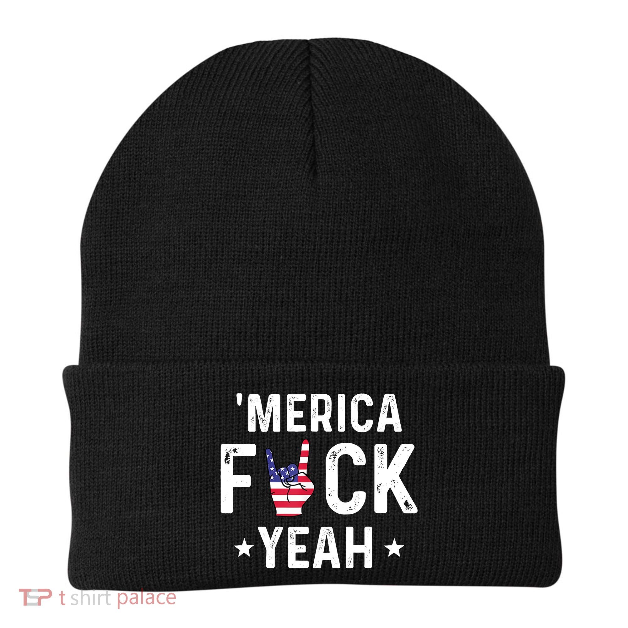 Funny Merica Fuck Yeah 4th Of July Beanie