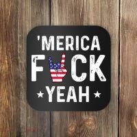 Funny Merica Fuck Yeah 4th Of July Coaster thumb 0