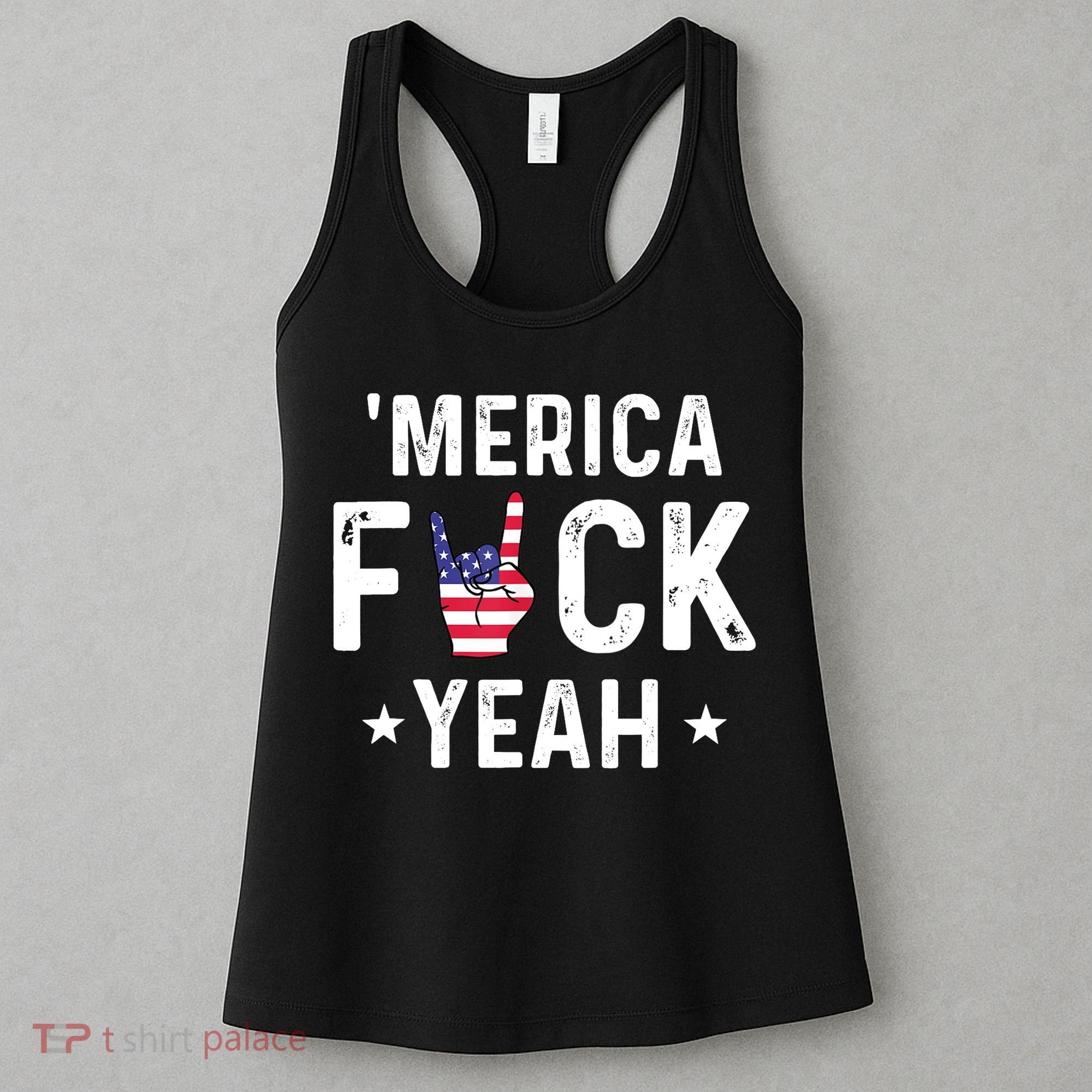 Funny Merica Fuck Yeah 4th Of July Women's Tank Top