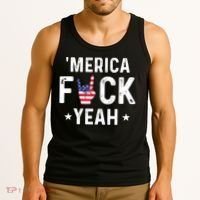 Funny Merica Fuck Yeah 4th Of July Tank Top thumb 3