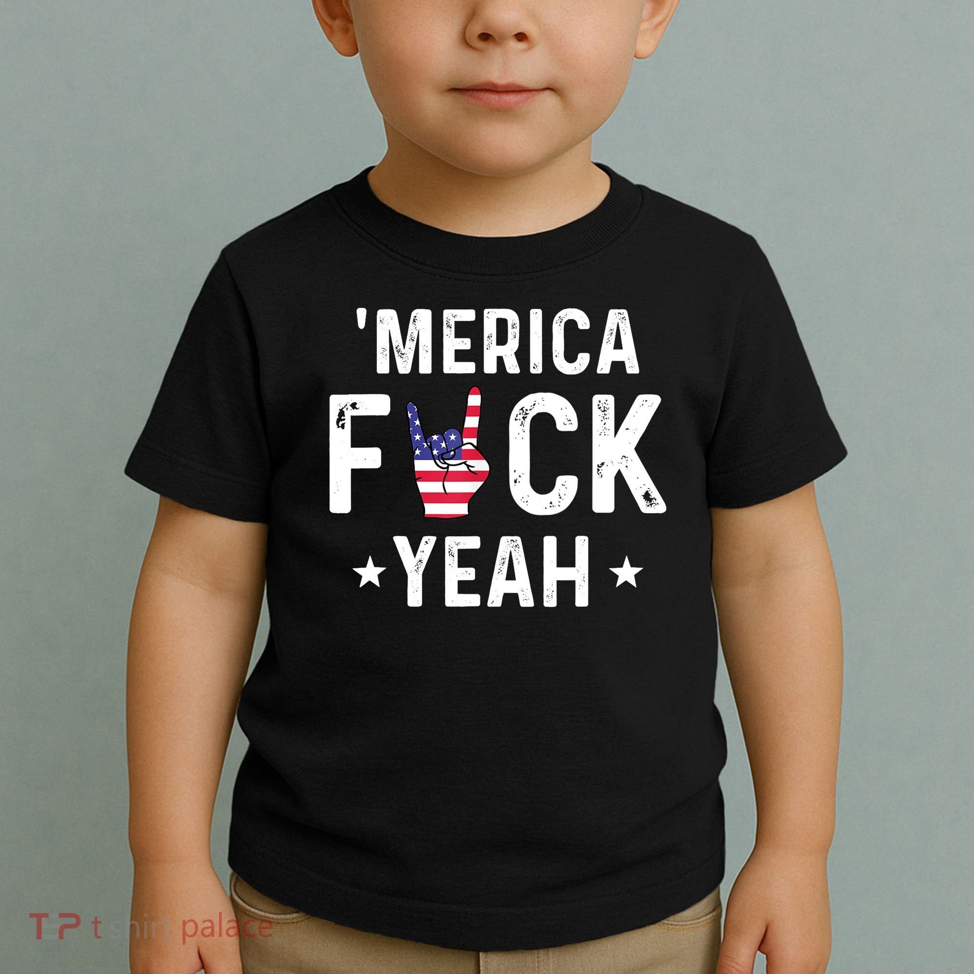 Funny Merica Fuck Yeah 4th Of July Toddler T-Shirt
