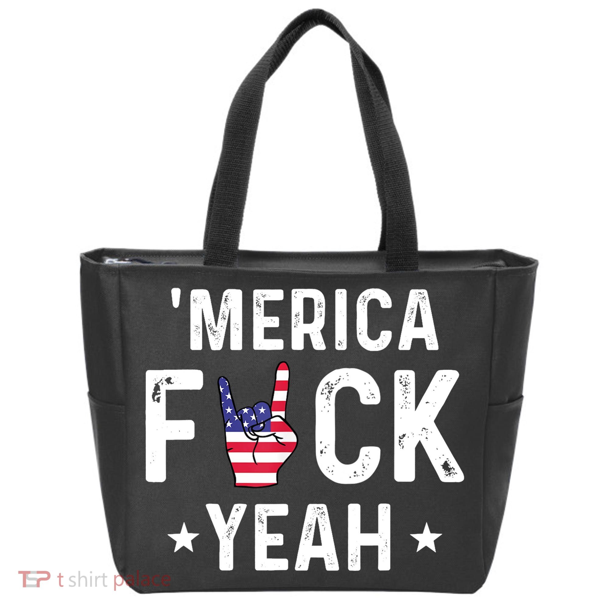 Funny Merica Fuck Yeah 4th Of July Tote Bag