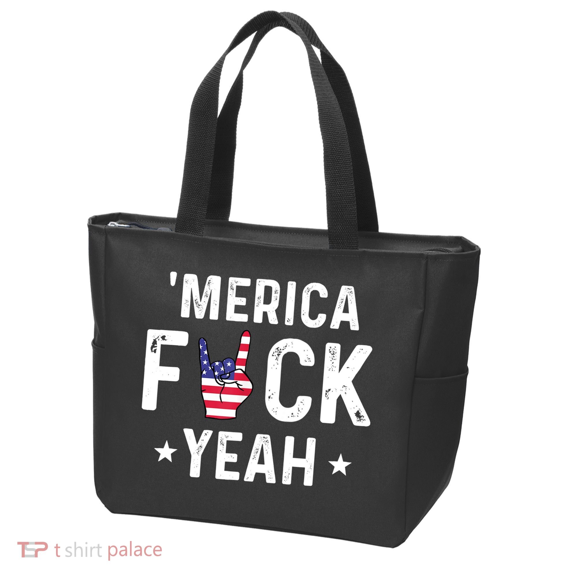 Funny Merica Fuck Yeah 4th Of July Tote Bag