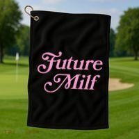 Future Milf Funny Golf Towel thumb 1