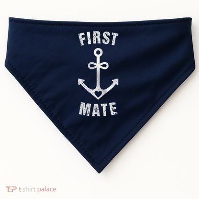 First Mate Funny Anchor Sailing Ship Cruise USA-Made Doggie Bandana