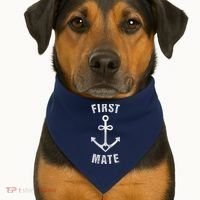 First Mate Funny Anchor Sailing Ship Cruise USA-Made Doggie Bandana thumb 1