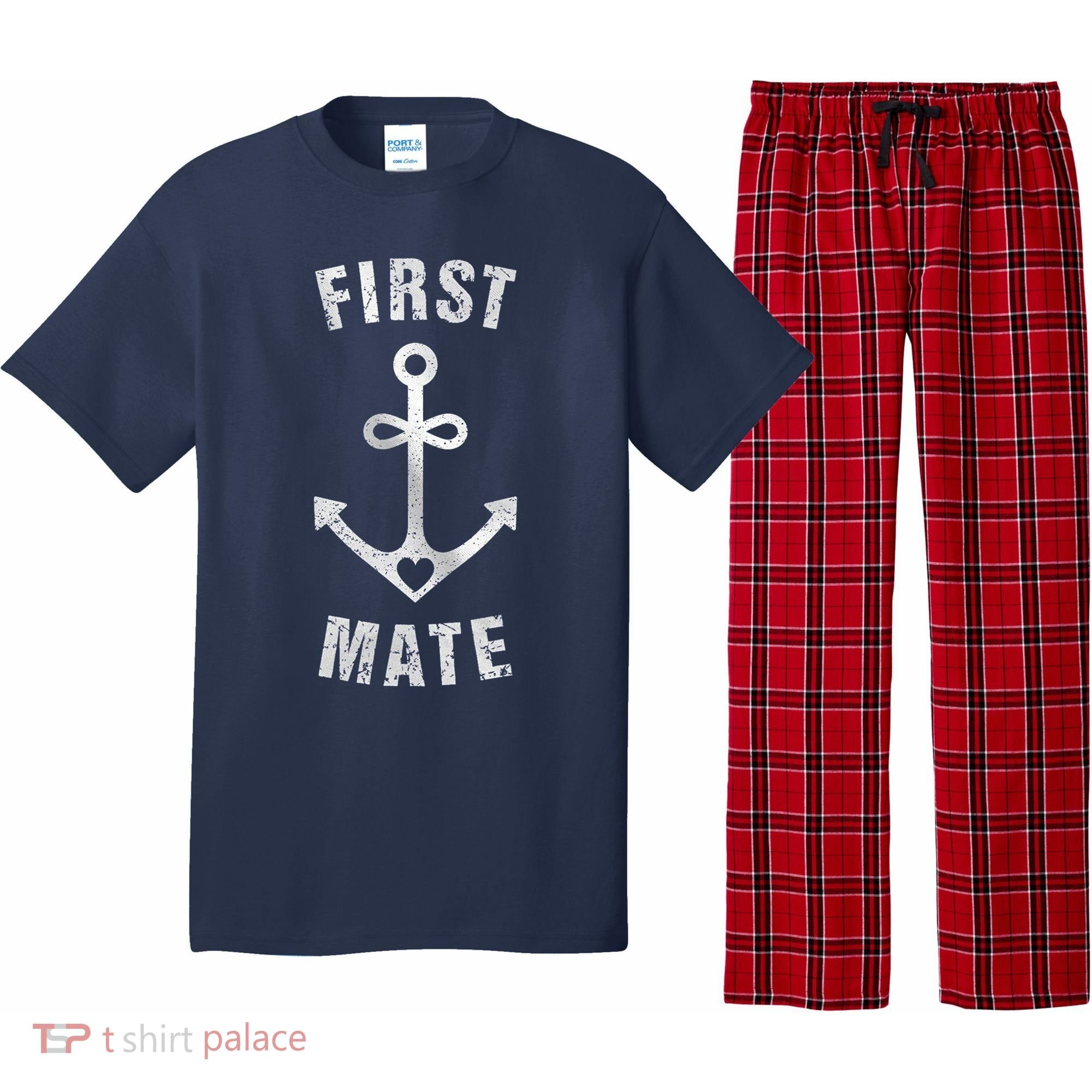 First Mate Funny Anchor Sailing Ship Cruise Pajama Set