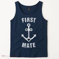 First Mate Funny Anchor Sailing Ship Cruise Tank Top thumb 2