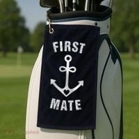 First Mate Funny Anchor Sailing Ship Cruise Golf Towel thumb 2