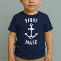 First Mate Funny Anchor Sailing Ship Cruise Toddler T-Shirt thumb 2