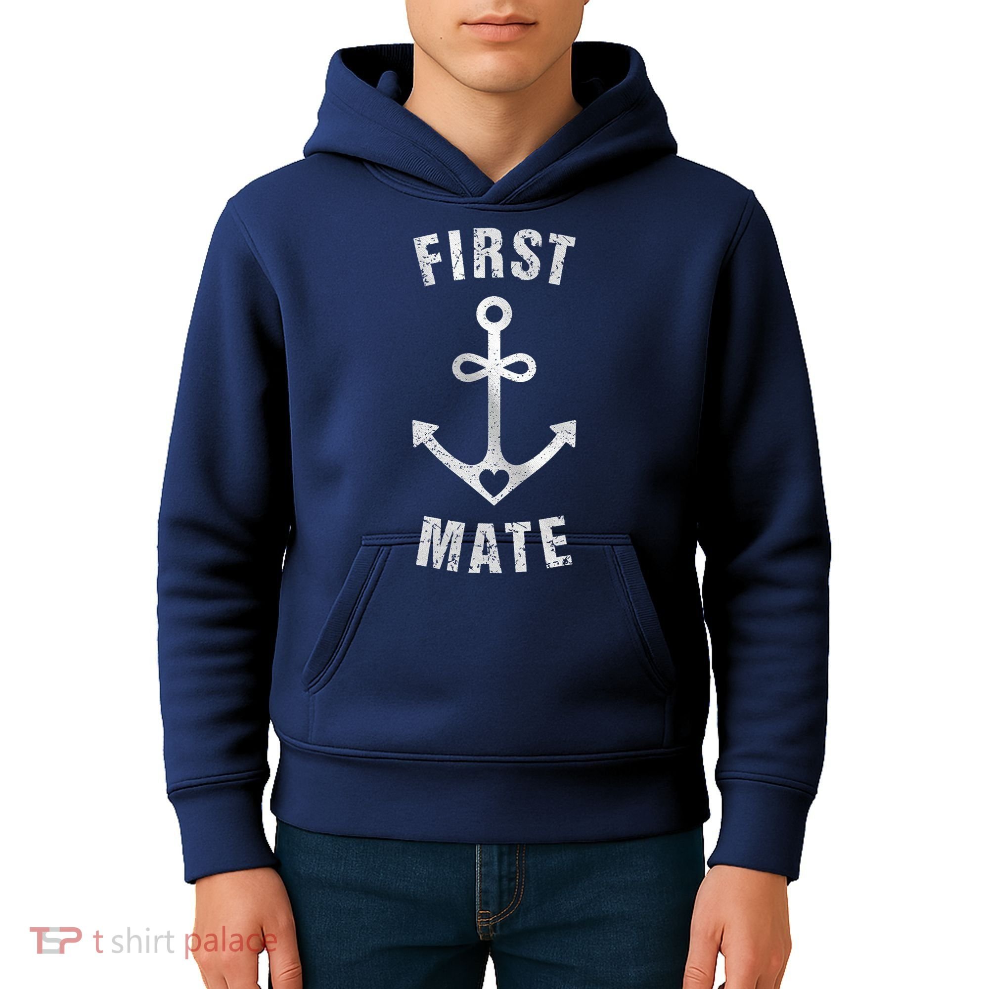 First Mate Funny Anchor Sailing Ship Cruise Kids Hoodie