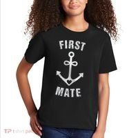 First Mate Funny Anchor Sailing Ship Cruise Kids T-Shirt thumb 2