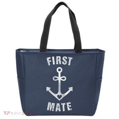 First Mate Funny Anchor Sailing Ship Cruise Tote Bag