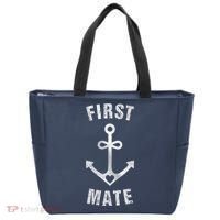 First Mate Funny Anchor Sailing Ship Cruise Tote Bag thumb 0