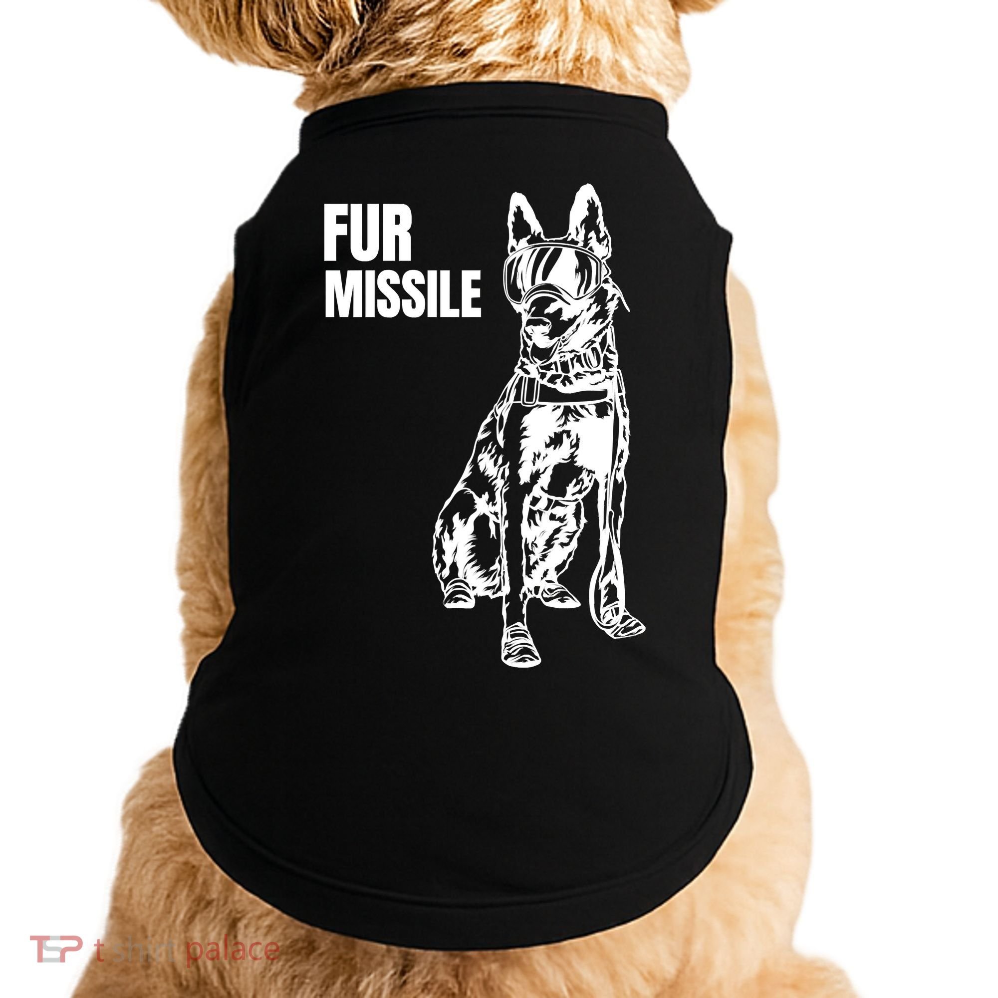 Fur Missile Funny Beligian Malinois Dog Doggie Tank