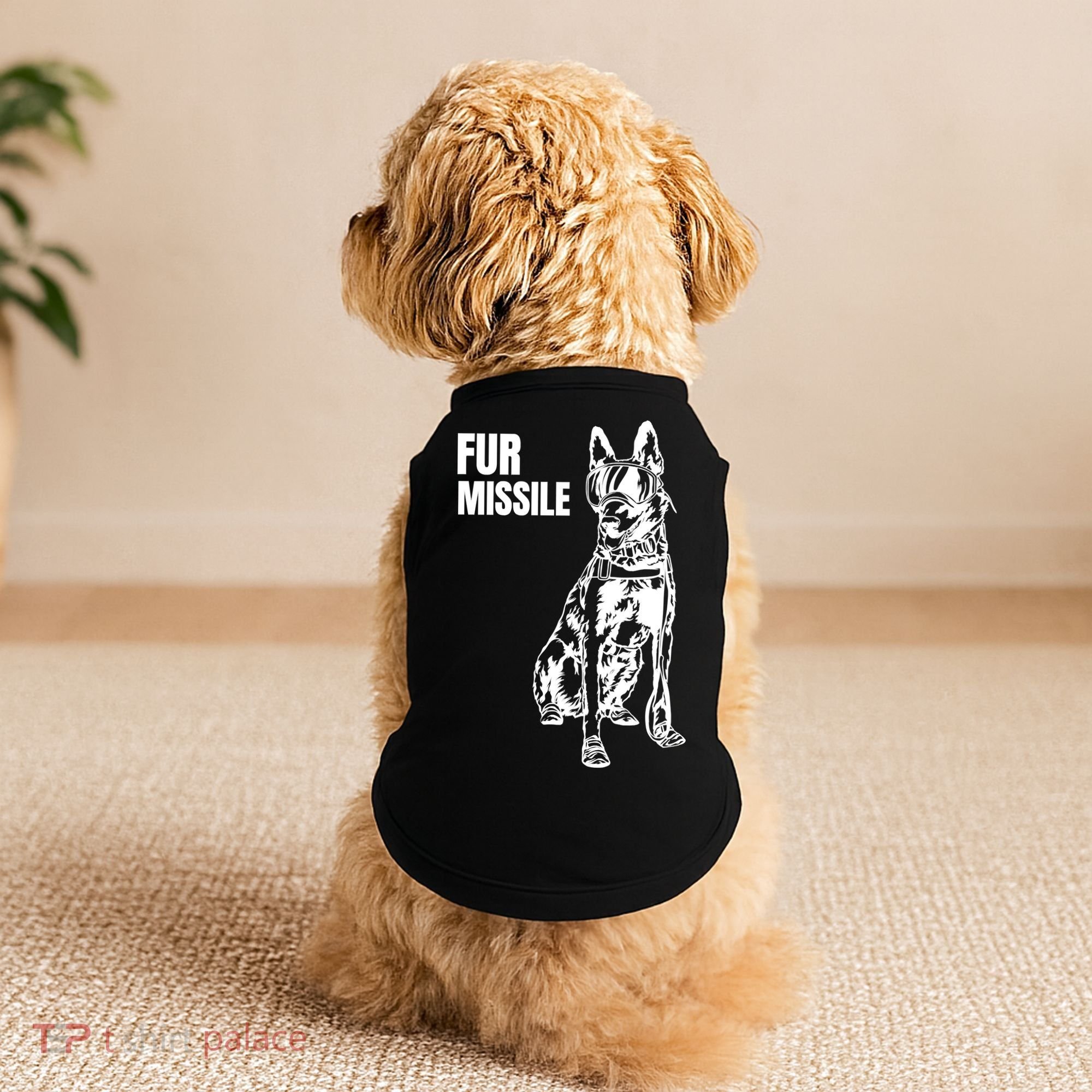 Fur Missile Funny Beligian Malinois Dog Doggie Tank