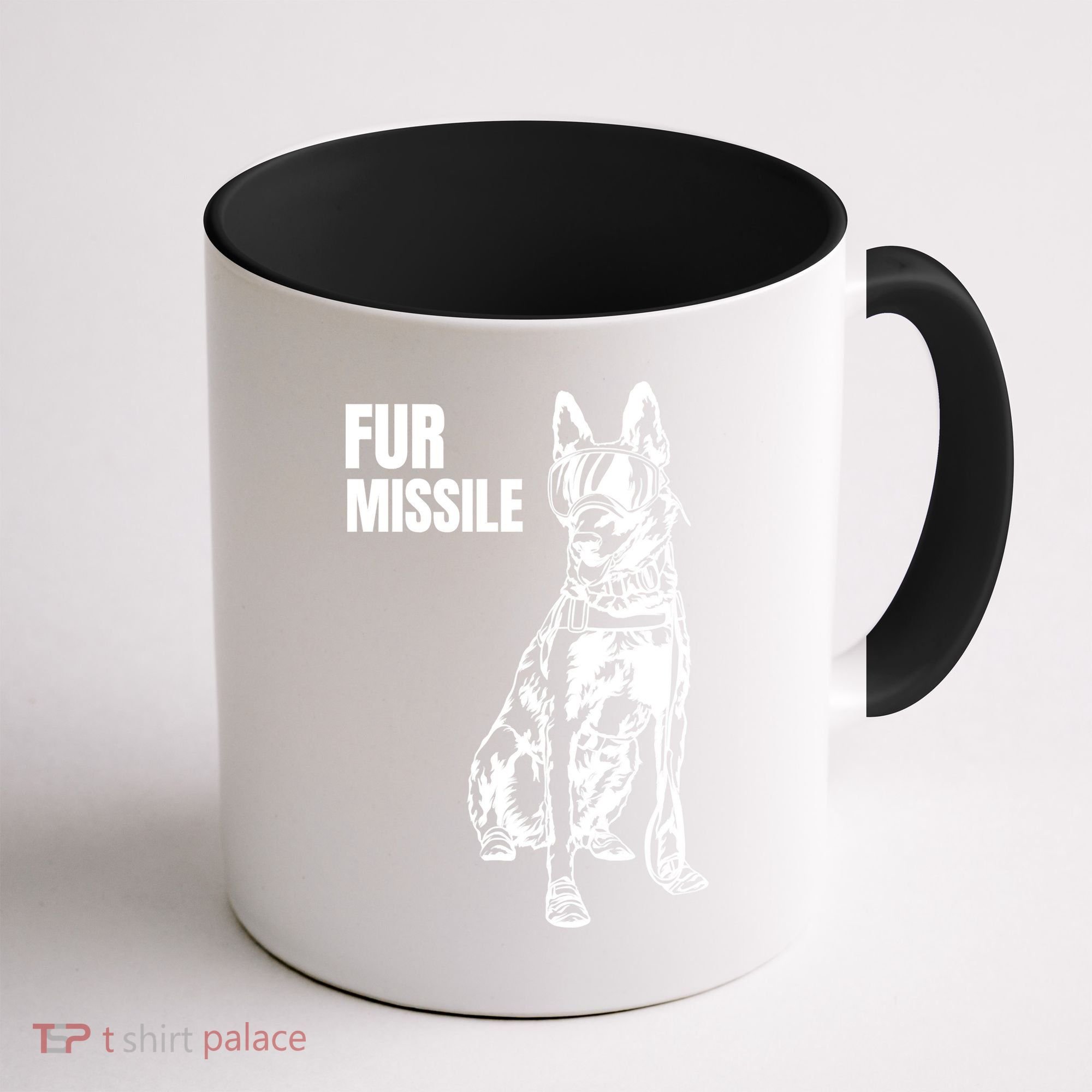 Fur Missile Funny Beligian Malinois Dog Coffee Mug